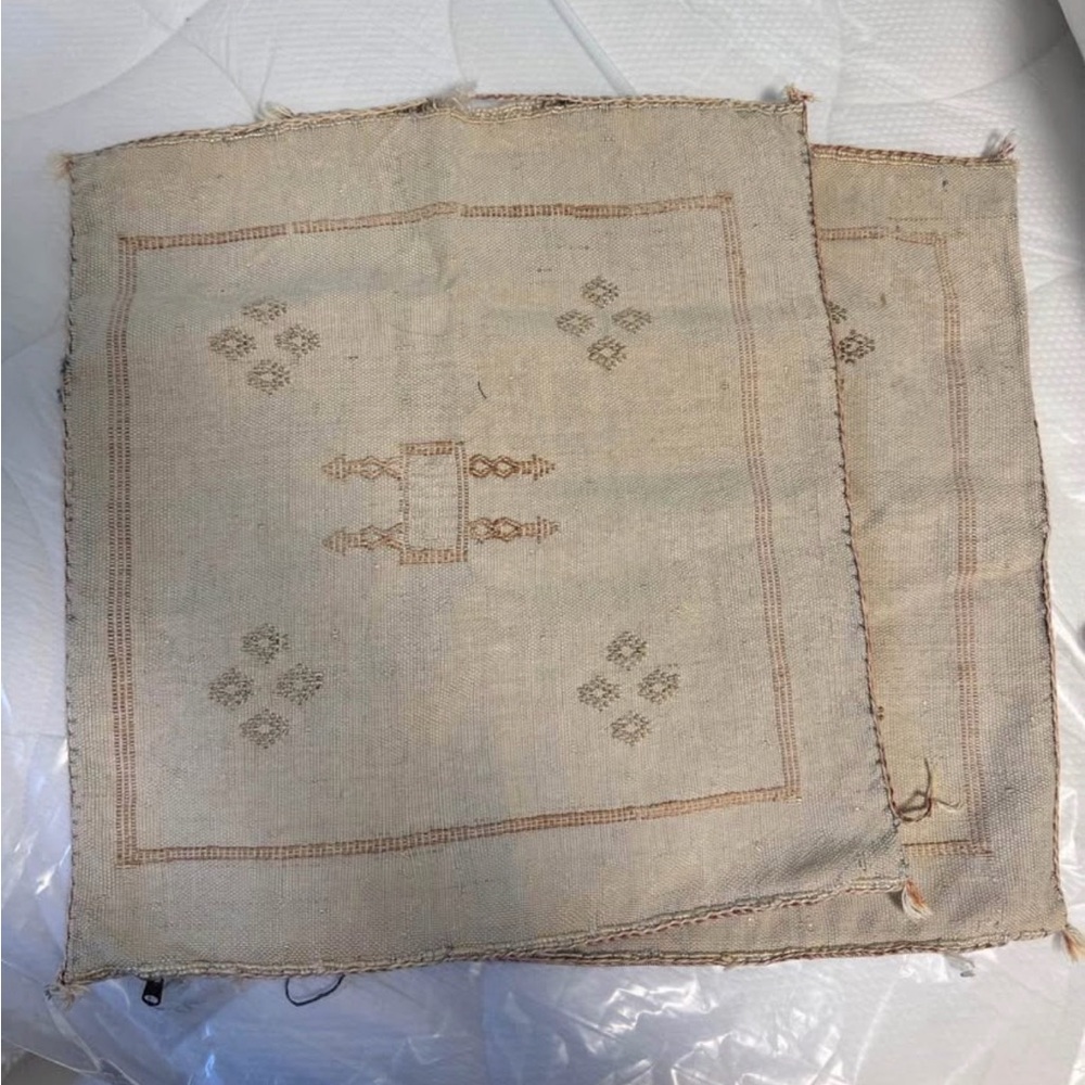 Vintage Embroidered Beige moroccan pillow covers
